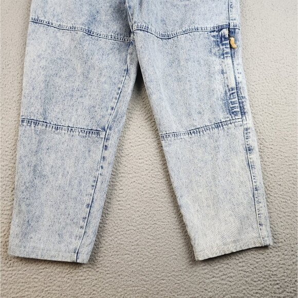 VTG 80s Tapered Leg Baggy Acid Wash Pleated Denim Jeans Men's 30x26 Parachute - Picture 3 of 12